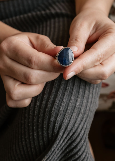 Bold Sapphire + Sterling Silver Ring