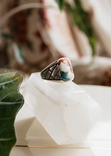 Mosaic Stone + Sterling Silver Ring
