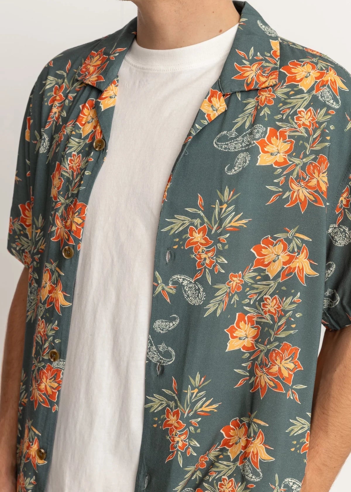 Tropical Paisley Cuban Short Sleeve Shirt