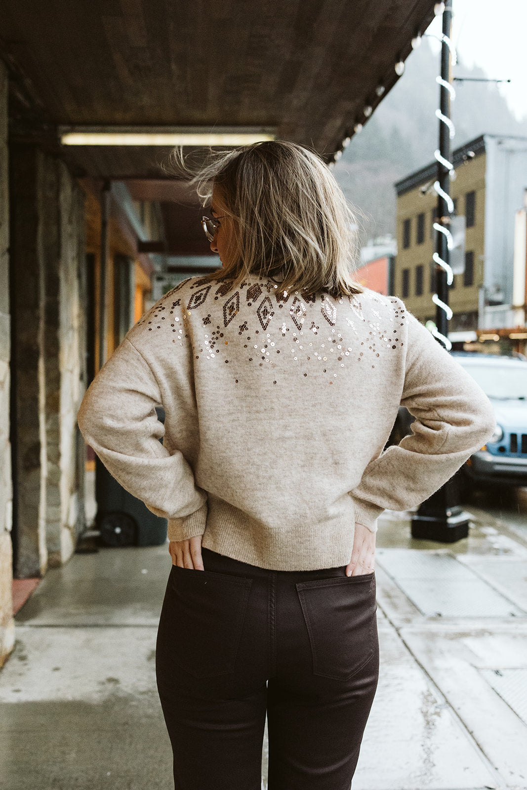 Wool Sequin Pullover