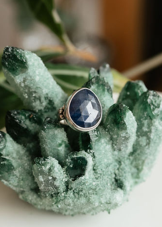 Bold Sapphire + Sterling Silver Ring