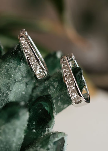 Horseshoe Diamond & White Gold Earrings
