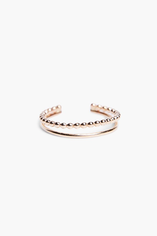 Dot & Solid Double Ring